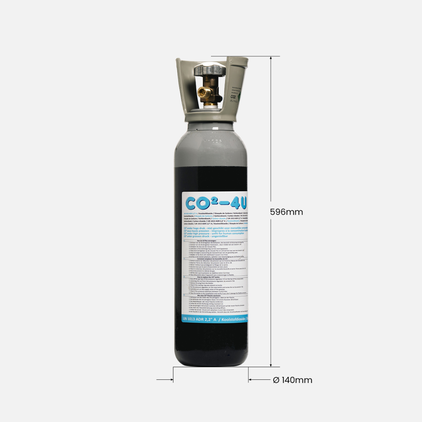 4 kg gas CO² aquarium staal