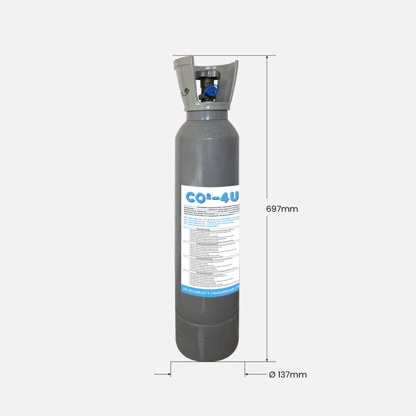 5 kg gas CO² aquarium staal