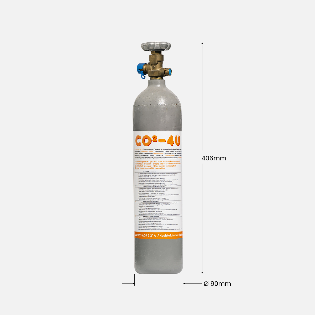1 kg gas CO² voeding aluminium