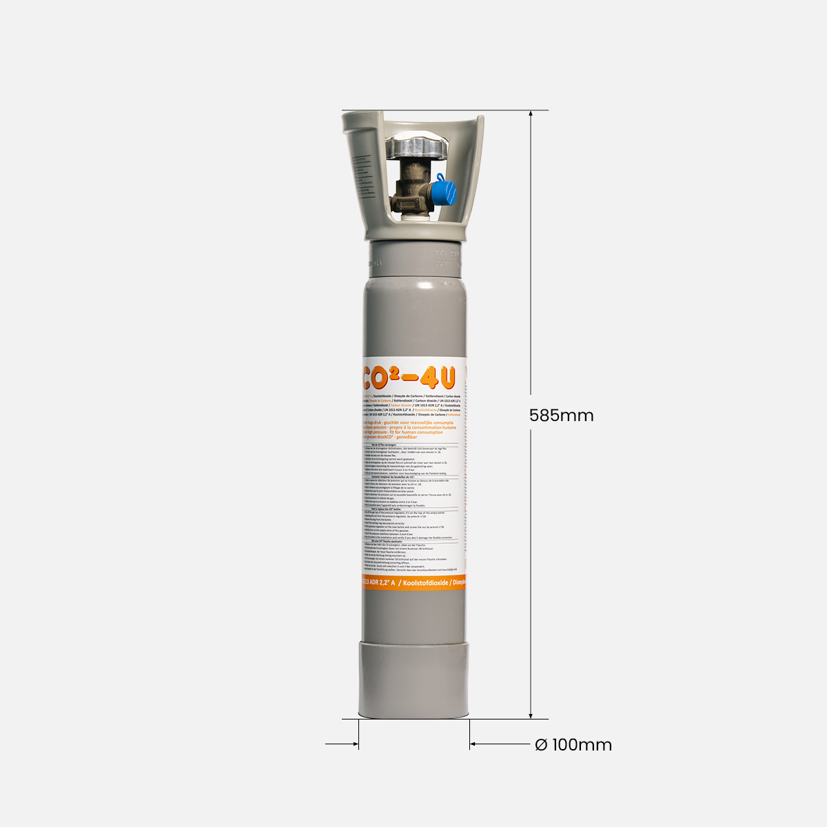 2 kg gas CO² voeding staal lang